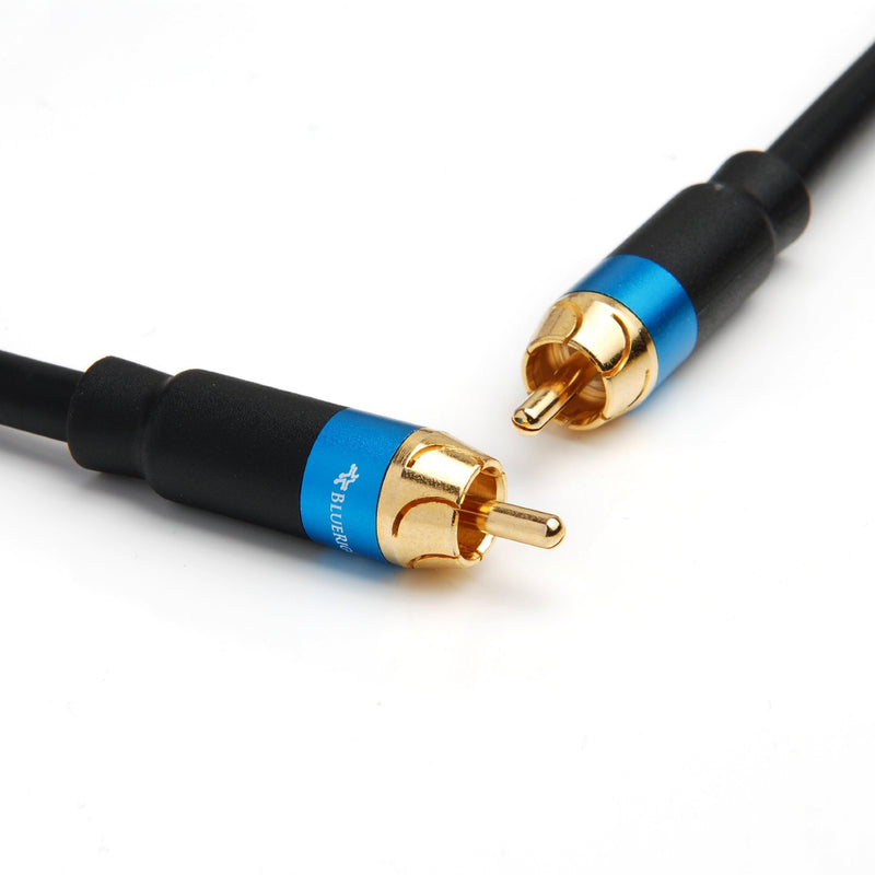 BlueRigger Subwoofer Cable (35FT, RCA to RCA Audio Cable, Dual Shielded with Gold Plated Connectors) 35FT Black