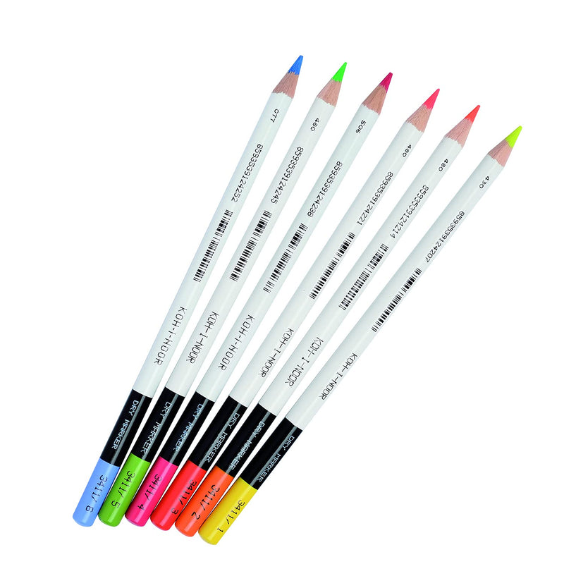 KOH-I-NOOR Highlighter Pencils - Assorted Colour (Set of 6)