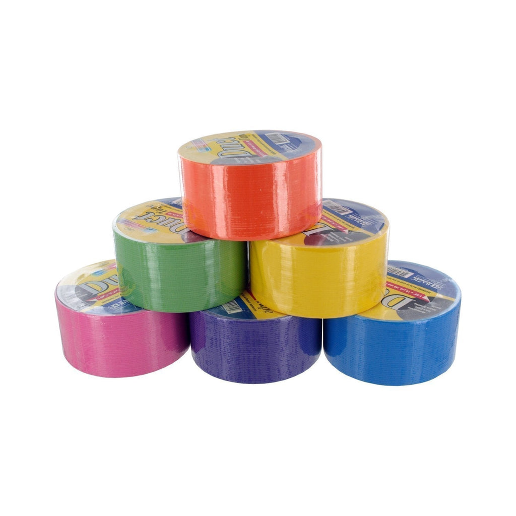 Bazic Fluorescent Colored Duct Tape, Assorted Colors, Pack of 6, 1.89-inch x 10 Yard 1.88" x 10 Yards