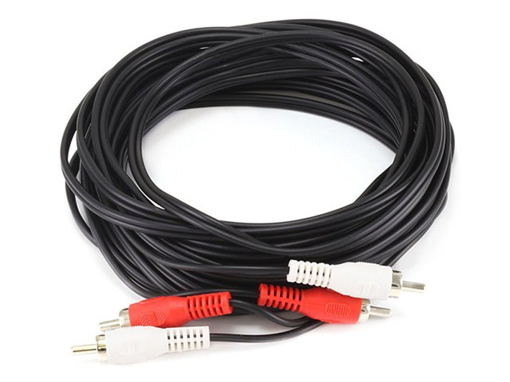 Monoprice Audio Cables - 12 Feet - Black | 2 RCA Plug to 2 RCA Plug, Male to Male 25 Feet