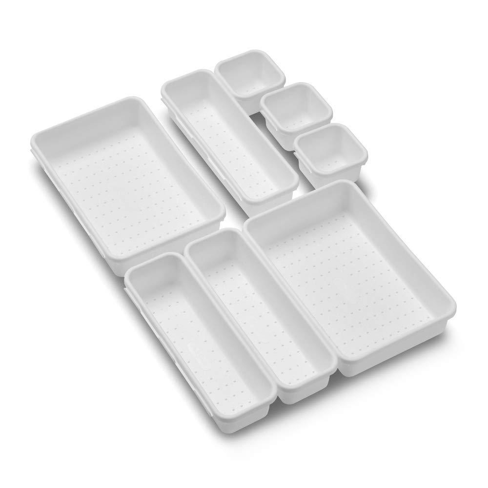 Madesmart Interlocking Bin Pack, White, 8-Piece