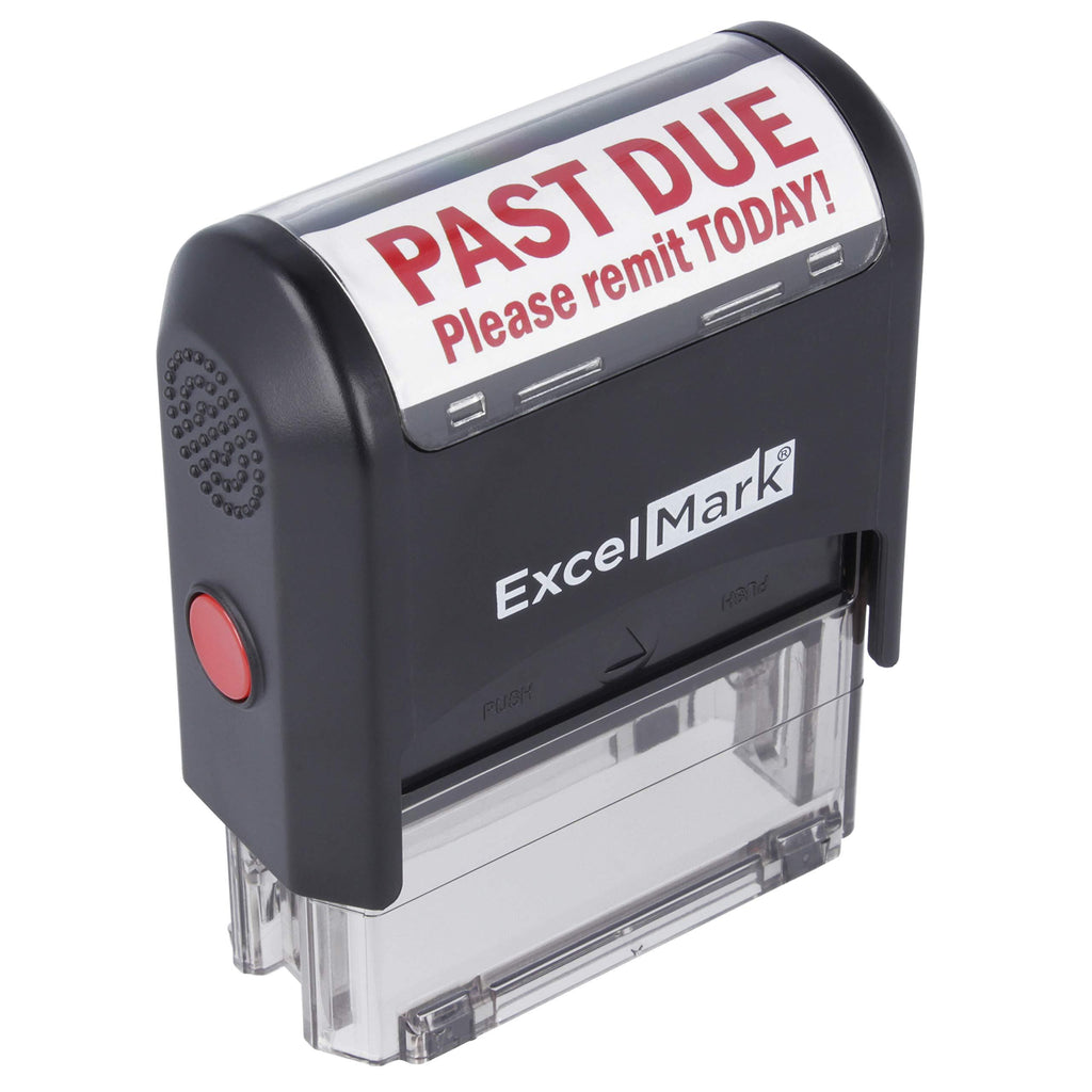 Past Due Please REMIT Today - Self Inking Bill Collection Stamp in Red Ink