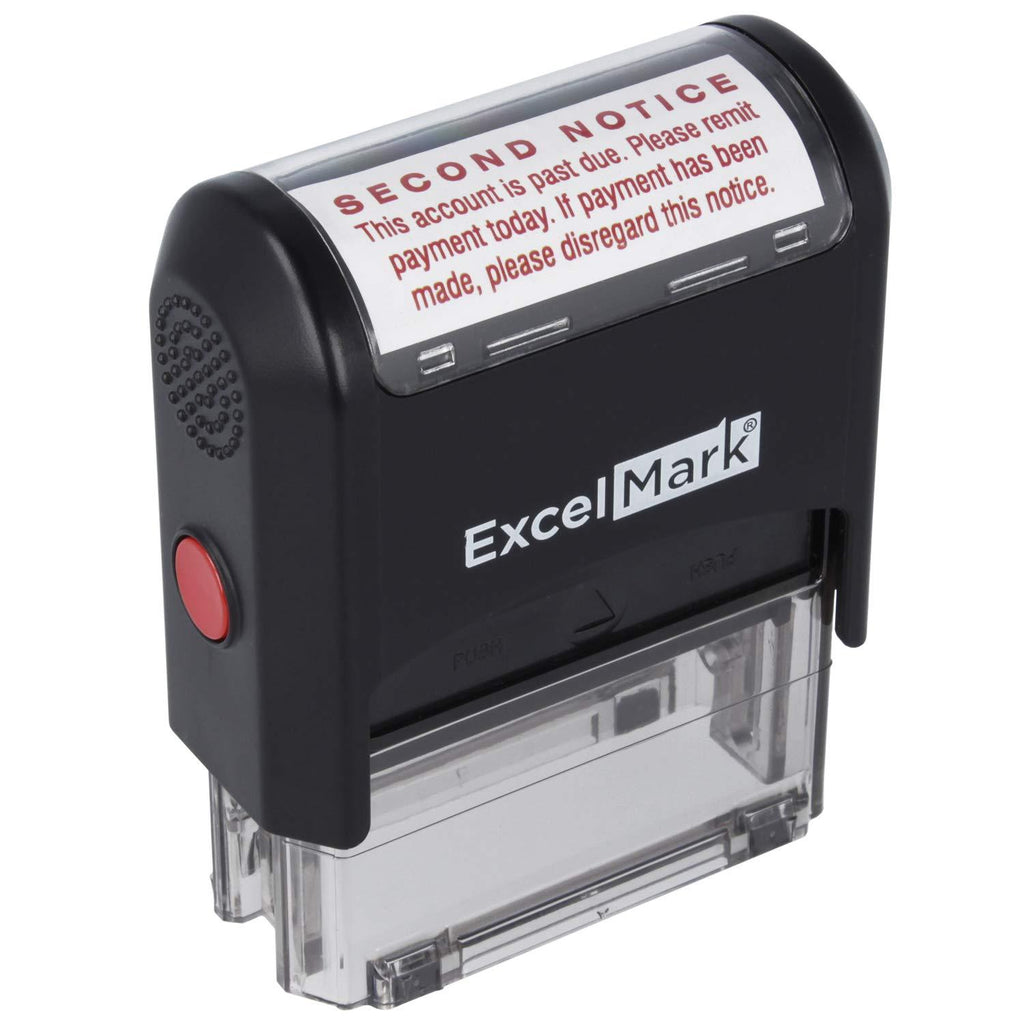 Second Notice Past Due - Self Inking Bill Collection Stamp in Red Ink