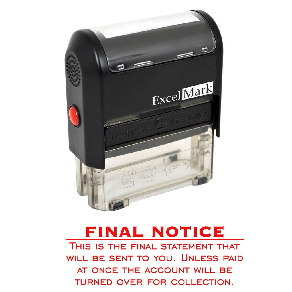 Final Notice Final Statement - Self Inking Bill Collection Stamp in Red Ink