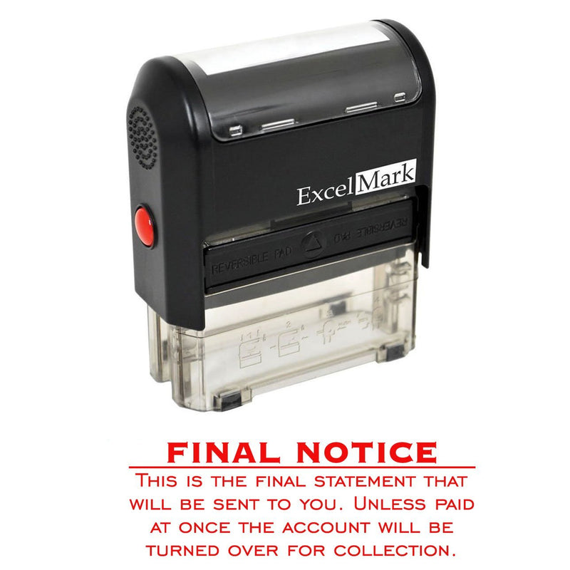 Final Notice Final Statement - Self Inking Bill Collection Stamp in Red Ink