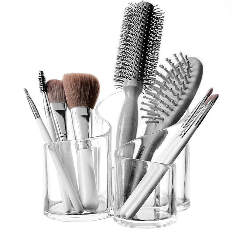 Top Quality Large Wavy Acrylic Makeup Brush and Cosmetic Holder 3 Wavy Spaces
