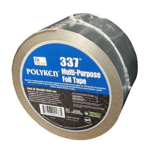 Foil Tape,Rubber Adhesive,72mm W,Silver