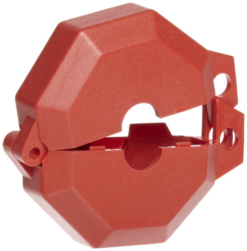 Accuform Signs KDD470 STOPOUT Gate Valve Lockout, Fits Valve Handle Diameter 1" to 2-1/2", Hinged Plastic Clamshell Housing, Red 1" - 2.5"