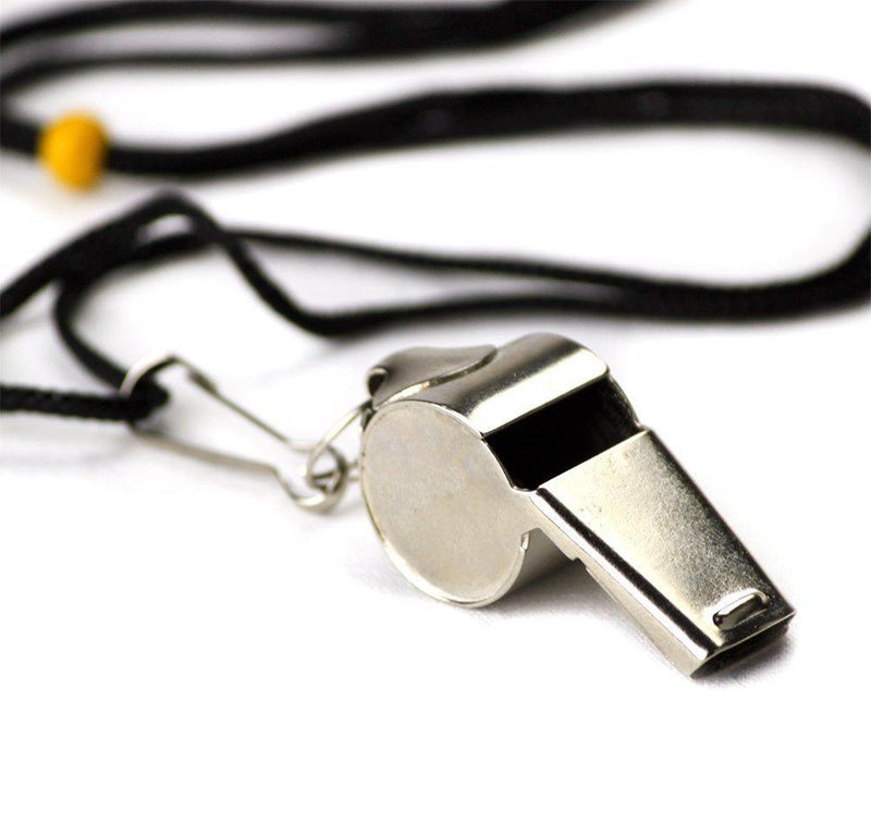 Crown Sporting Goods SCOA-001 Stainless Steel Whistle with Lanyard â€“ Great for Coaches, Referees, and Officials by
