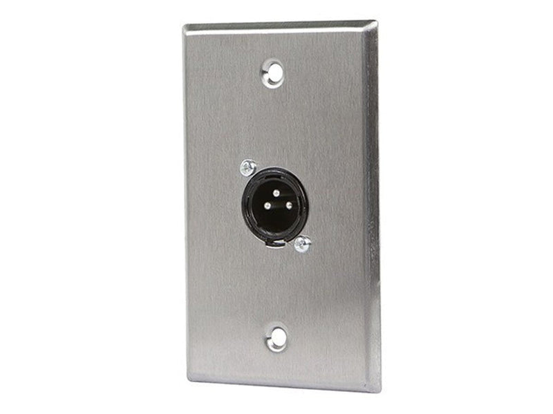 Monoprice 107397 XLR Male 3 -Pin One-Port Zinc Alloy Wall Plate Silver