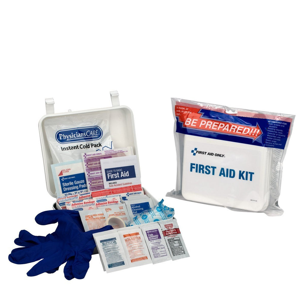 First Aid Only 7107 64 Piece Travel First Aid Kit in Weatherproof Plastic Case