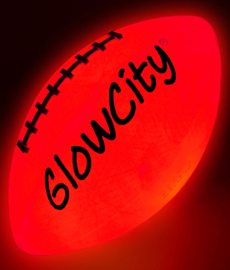 GlowCity Glow in The Dark Football - Light Up Balls for Kids, Teens and Adults - LED Lights and Pre-Installed Batteries Included - Official Size Footballs﻿