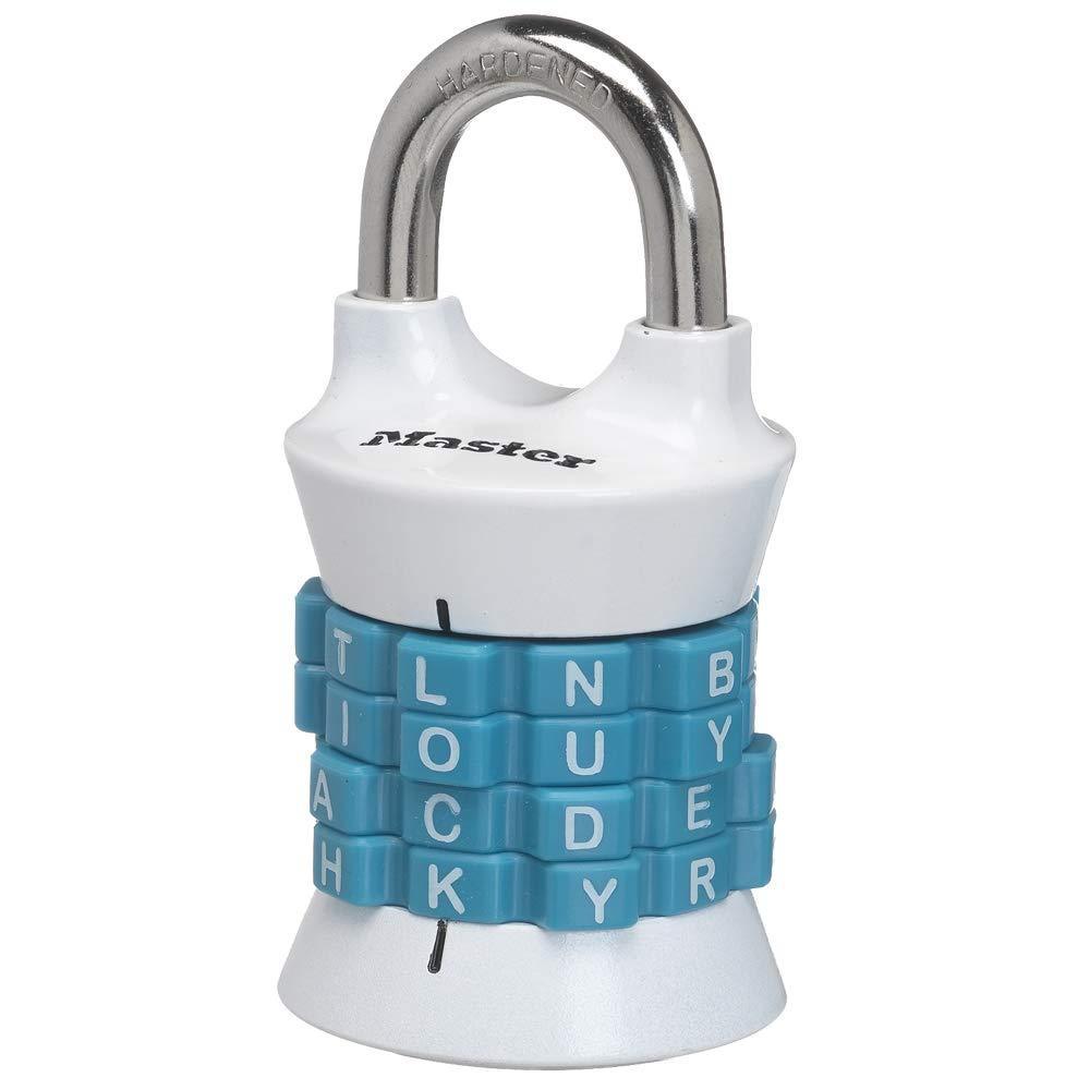 Master Lock 1535DWD Locker Lock Set Your Own Word Combination Padlock, 1 Pack, Assorted Colors Word Combo