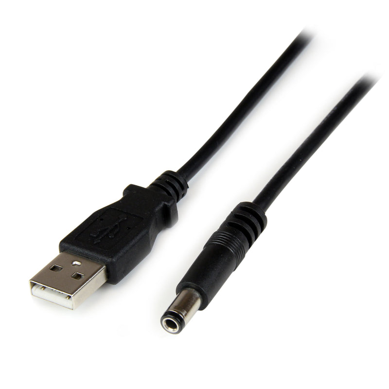 StarTech.com 1m USB to Type N Barrel 5V DC Power Cable - USB A to 5.5mm DC - 1 Meter USB to 5.5mm DC Plug (USB2TYPEN1M), Black 3 ft / 1m