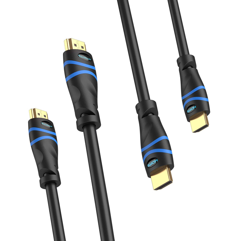 4K HDMI Cable 3FT- 2 Pack, BlueRigger (4K 60Hz HDR, HDCP 2.2, High Speed 18Gbps) - Compatible with PS5, PS4, PS3, Xbox, Roku, Apple TV, HDTV, Blu-ray, PC 2 Pack - 3FT