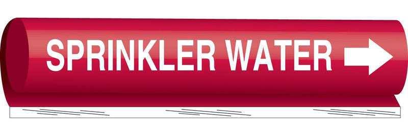 Brady 5765-O High Performance - Wrap Around Pipe Marker, Legend "Sprinkler Water"