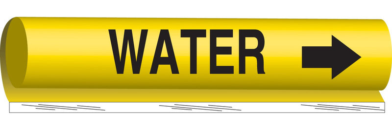 Brady 5787-O High Performance - Wrap Around Pipe Marker, Legend "Water"
