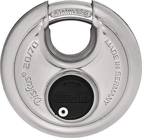 ABUS 20/70 Diskus Stainless Steel Padlock with 3/8" Shackle, Keyed Different, Made in Germany KD