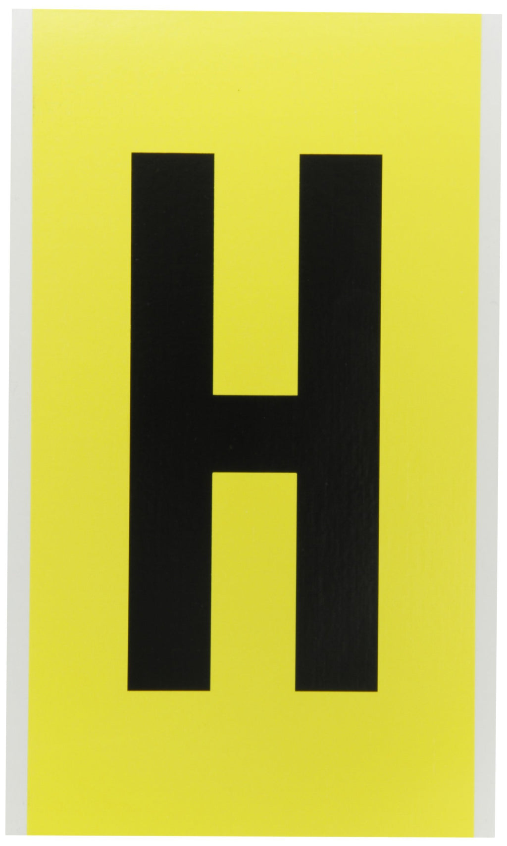 Brady 3470-H, 34 Series Number & Letter Card, 9" Height x 5" Width, Black on Yellow, Legend "H" (1 per Order)