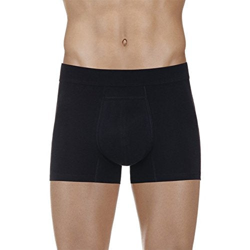 PROTECHDRY - Washable Urinary Incontinence Cotton Boxer Brief Underwear for Men with Front Absorbent Area, Black Large Large (Pack of 1)