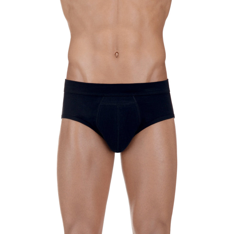 PROTECHDRY - Washable Urinary Incontinence Cotton Brief Underwear for Men, with Front Absorbent Area, Black X-Large X-Large (Pack of 1)