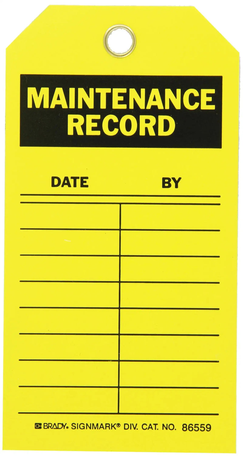 Brady 86559 5 3/4" Height x 3" Width, Economy Polyester (B-851), Black on Yellow Inspection & Material Control Tags (10 Tags)