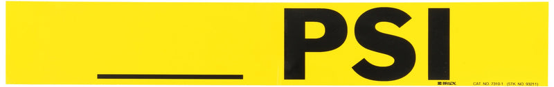 Brady 7310-1 Self-Sticking Vinyl Pipe Marker, B-946, 2 1/4" Height X 14" Width, Black On Yellow Pressure Sensitive Vinyl, Legend "_____ Psi"
