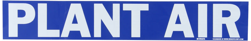 Brady 7399-1 Self-Sticking Vinyl Pipe Marker, B-946, 2 1/4" Height X 14" Width, White On Blue Pressure Sensitive Vinyl, Legend "Plant Air"
