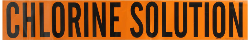 Brady 7345-1Hv Self-Sticking Vinyl Pipe Marker, B-946, 4" Height X 24" Width, Black On Orange Pressure Sensitive Vinyl, Legend "Chlorine Solution"