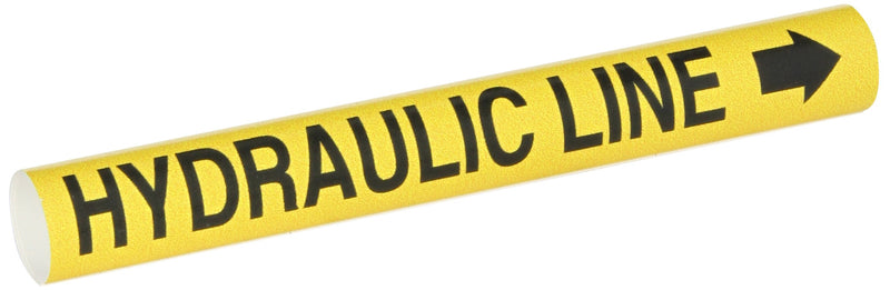 Brady 4083-B Bradysnap-On Pipe Marker, B-915, Black On Yellow Coiled Printed Plastic Sheet, Legend "Hydraulic Line"
