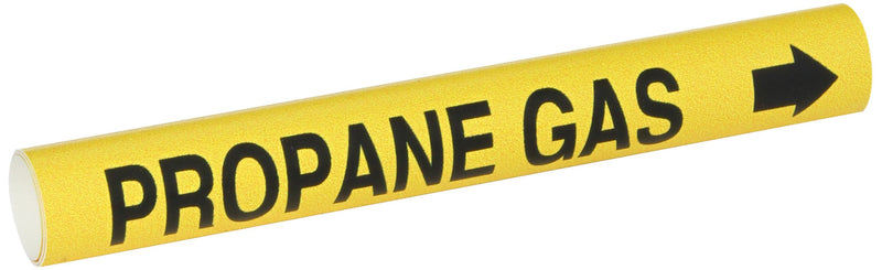 Brady 4114-B Bradysnap-On Pipe Marker, B-915, Black On Yellow Coiled Printed Plastic Sheet, Legend "Propane Gas"