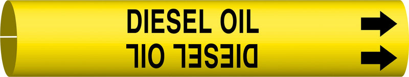 Brady 4174-G Brady Strap-On Pipe Marker, B-915, Black On Yellow Printed Plastic Sheet, Legend "Diesel Oil"