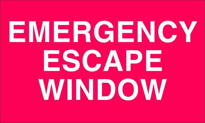 Brady 103634 Polyester Emergency Escape Window Label , White On Red, 4" Height x 6" Width, Legend "Emergency Escape Window" (6 Labels per Package)