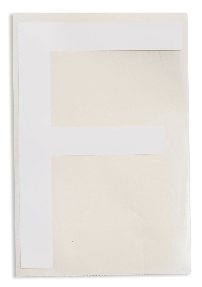 Brady 121722 ToughStripe Die-Cut Polyester Tape, White Letter"F"(Pack of 20)