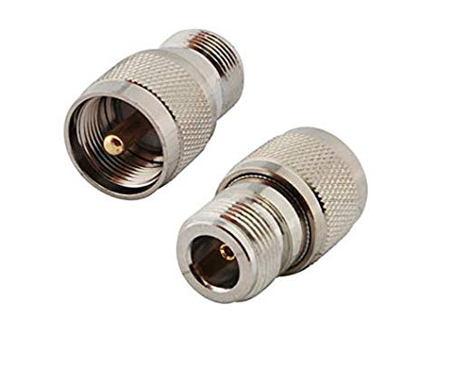 DHT Electronics 2-Pack RF connector adapter N type female to PL259 / SO239 male