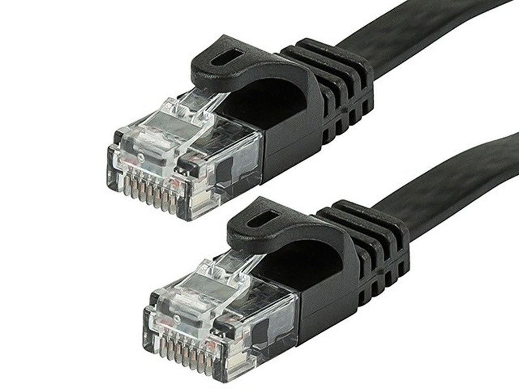 Monoprice Cat5e Ethernet Patch Cable - 25 Feet - Black | Network Internet Cord - RJ45, Flat,Stranded, 350Mhz, UTP, Pure Bare Copper Wire, 30AWG 25ft