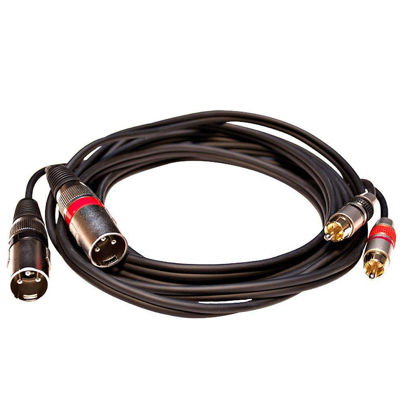 Seismic Audio - SAXFRM-2x5 - Dual XLR Male to Dual RCA Male 5' Patch Cable 5 Foot