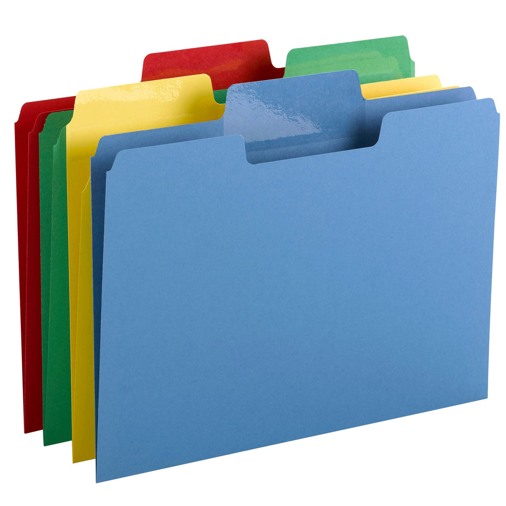 Smead Erasable SuperTab File Folder, Erasable Oversized 1/3-Cut Tab, Letter Size, Assorted Colors, 24 per Pack, (10480)