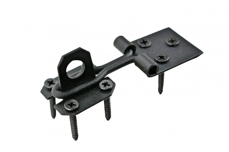 Black Wrought Iron Wire Hasp Lock 3" X 1" Rust Resistant Antique Wire Style Hasp Latches Safety Padlock Clasps for Cabinets, Chests Or Doors with Screws | Renovators Supply Manufacturing