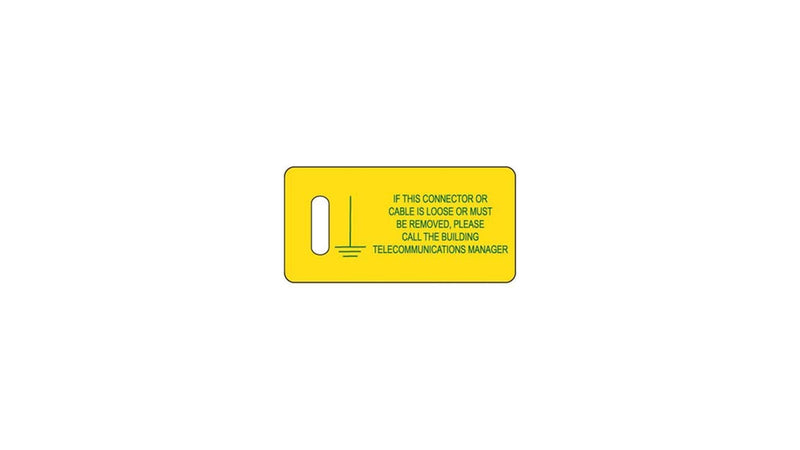 Panduit PT-BGND Network Building Ground Tag, Yellow/Green 'Network Building Ground'