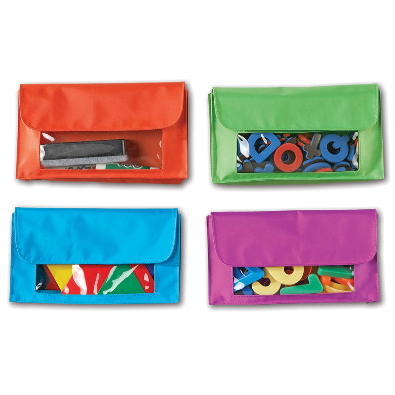 Learning Resources Magnetic Storage Pockets, Whiteboard Accessory Case, Classroom Organization, Set of 4 In 4 Colors