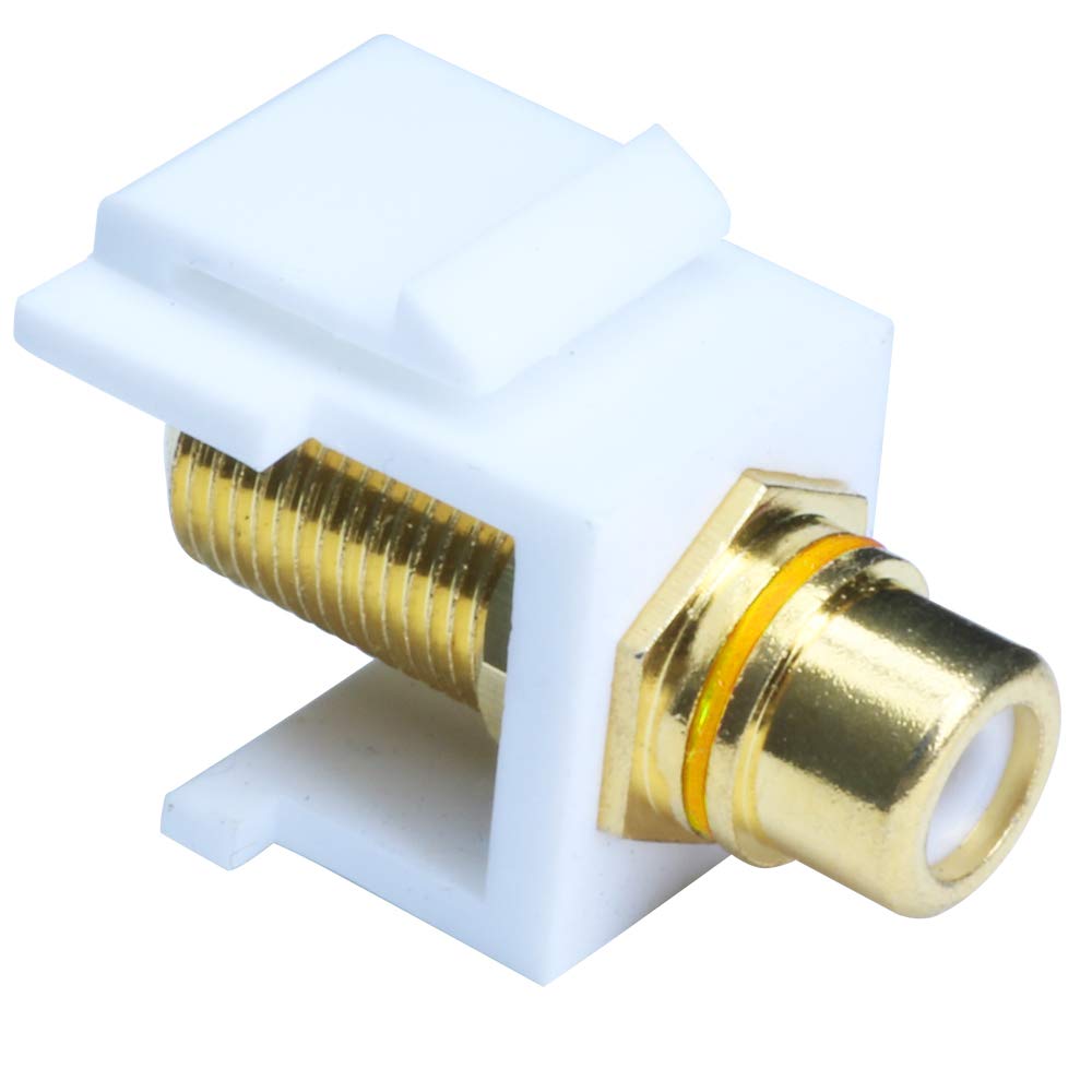 Keystone F Female to RCA Female Insert, White/Yellow