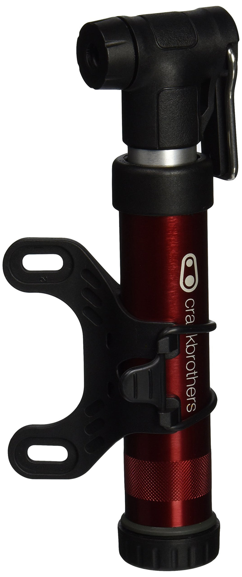 Crankbrothers Gem Bike Hand Pump - Short/Long Dual Piston Pump, Presta/Schrader, High Volume and High Pressure Hand Pump Red