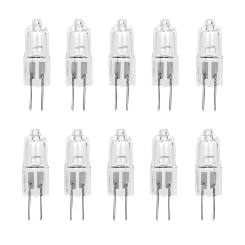 Pack of 10 - 10 Watt 6V JC G4 Base Halogen Lamp 10W Bi-Pin Light Bulbs 6 Volt JC Laboratory Optical Microscope Lab Equipment Scope Camera Flashlight Clinic Medical Dentistry Video Lighting Replacement