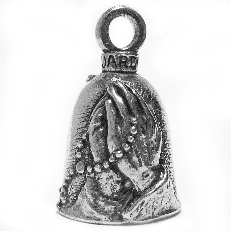 GuardianÂ® Praying Hands with Rosary and Holy Cross Motorcycle Biker Luck Gremlin Riding Bell 1