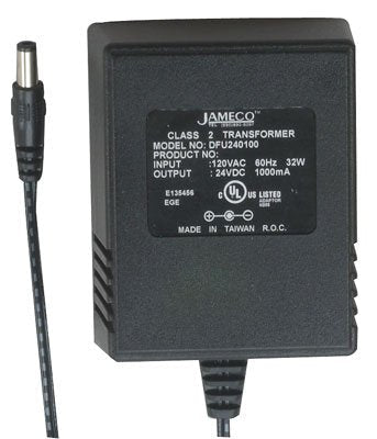 Jameco Reliapro DFU240100G2300 Power Supply Wall Adapter for Transformer, 24W, 24 VDC at 1000 mA, 3.4" x 2.7" x 2.2" Size