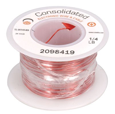 Jameco Valuepro 24MAG Magnet Wire, Plain Enamel with Nylon Insulated, 24 AWG, 205' Size