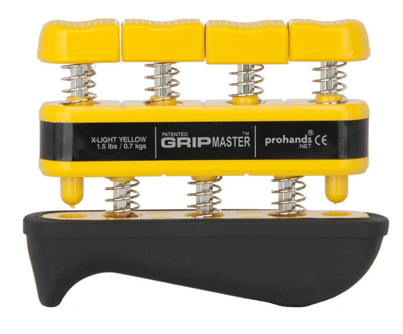 PROHANDS Gripmaster Rehab Hand Exerciser, Finger Exerciser (Hand Grip Strengthener), Spring-Loaded, Finger-Piston System, Added Palm Cushion 1.5 lb (X-Light Tension) Yellow - Gripmaster Rehab