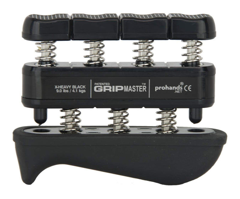PROHANDS Gripmaster Rehab Hand Exerciser, Finger Exerciser (Hand Grip Strengthener), Spring-Loaded, Finger-Piston System, Added Palm Cushion 9 lb (X-Heavy Tension) Black - Gripmaster Rehab