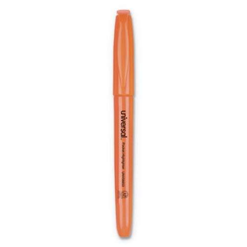 Pocket Clip Highlighter, Chisel Tip, Fluorescent Orange Ink, 1 Dozen